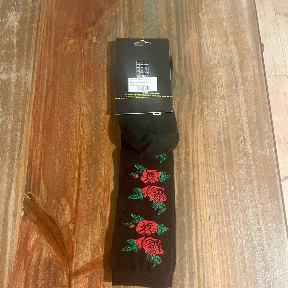 Dr Martens Vonda Floral Long Crew Socks Ladies S/M - Picture 2 of 2